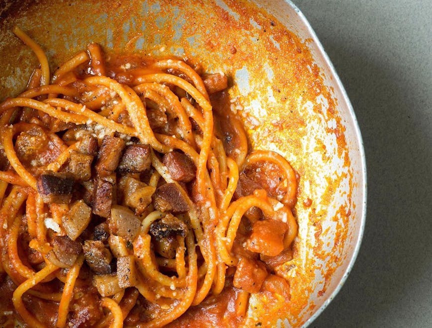 spaghetti pasta food meal dish