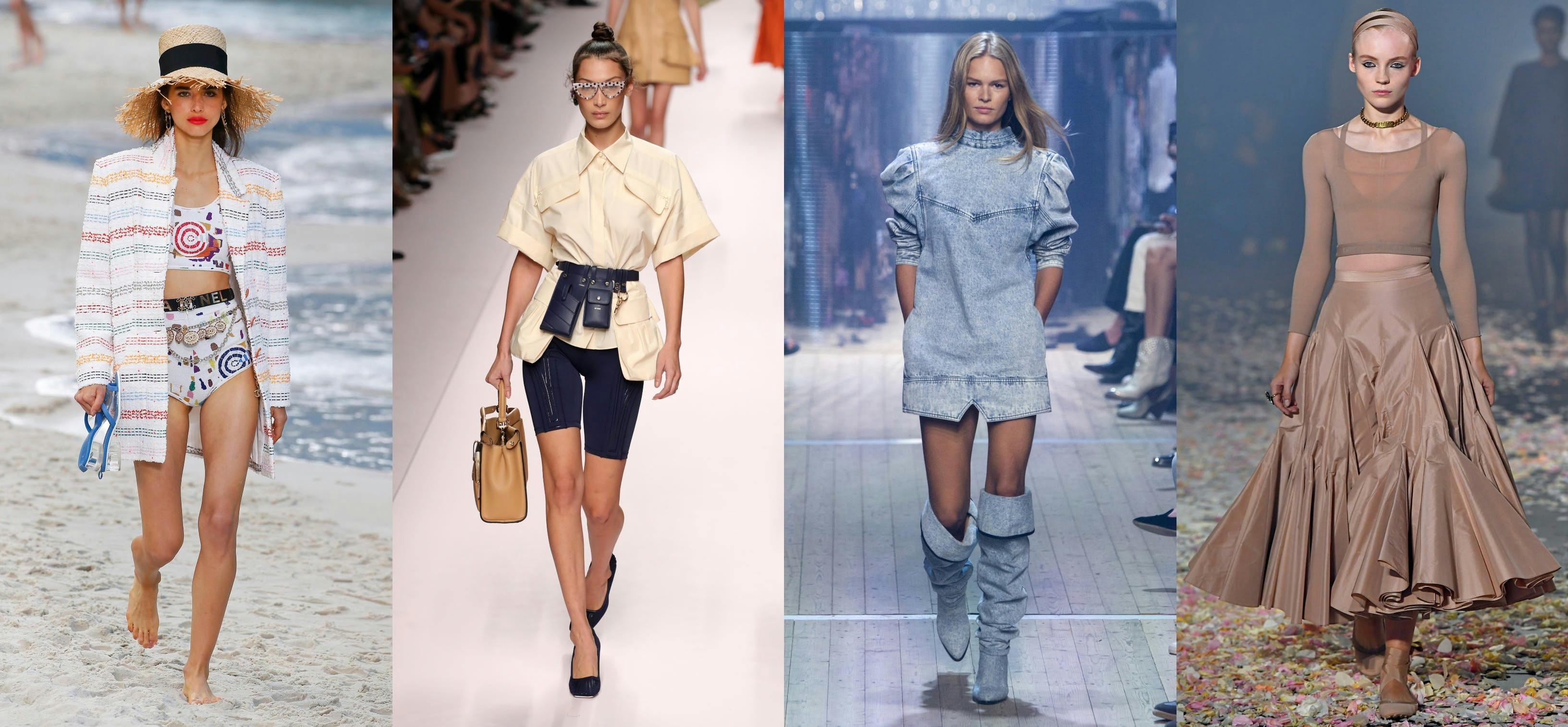 clothing apparel shorts person human female sleeve runway