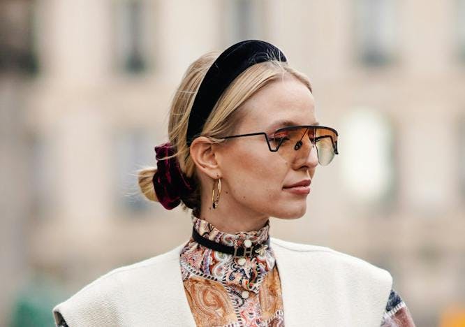 arts culture and entertainment,celebrities,fashion,street style paris clothing apparel person human glasses accessories necklace jewelry headband hat