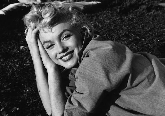 black & white;format landscape;female;film;film actress;personal smile face person laughing female blonde teen kid girl woman