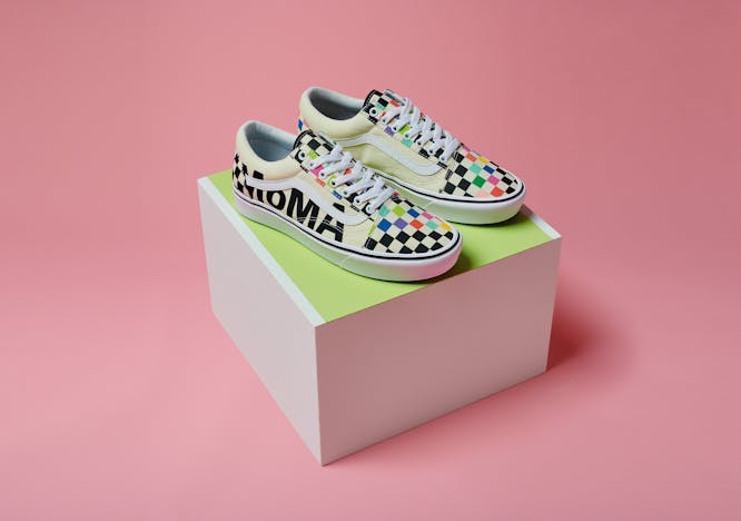product studio aim photography holiday 20 holiday 2020 moma footwear classics unisex women's womens mens men's pair shoe clothing apparel sneaker canvas box