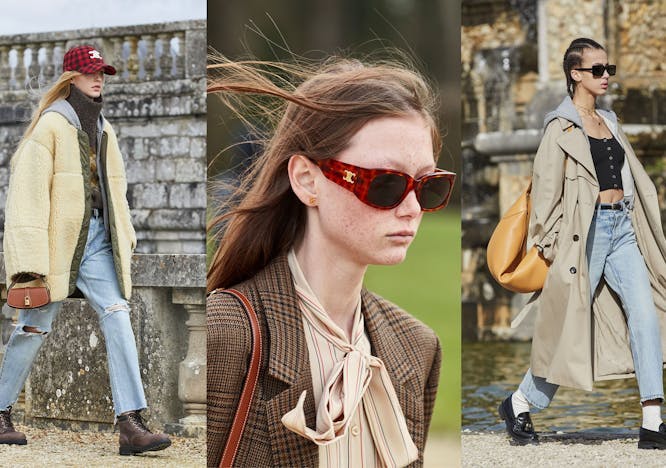 clothing apparel sunglasses accessories person human footwear handbag bag coat