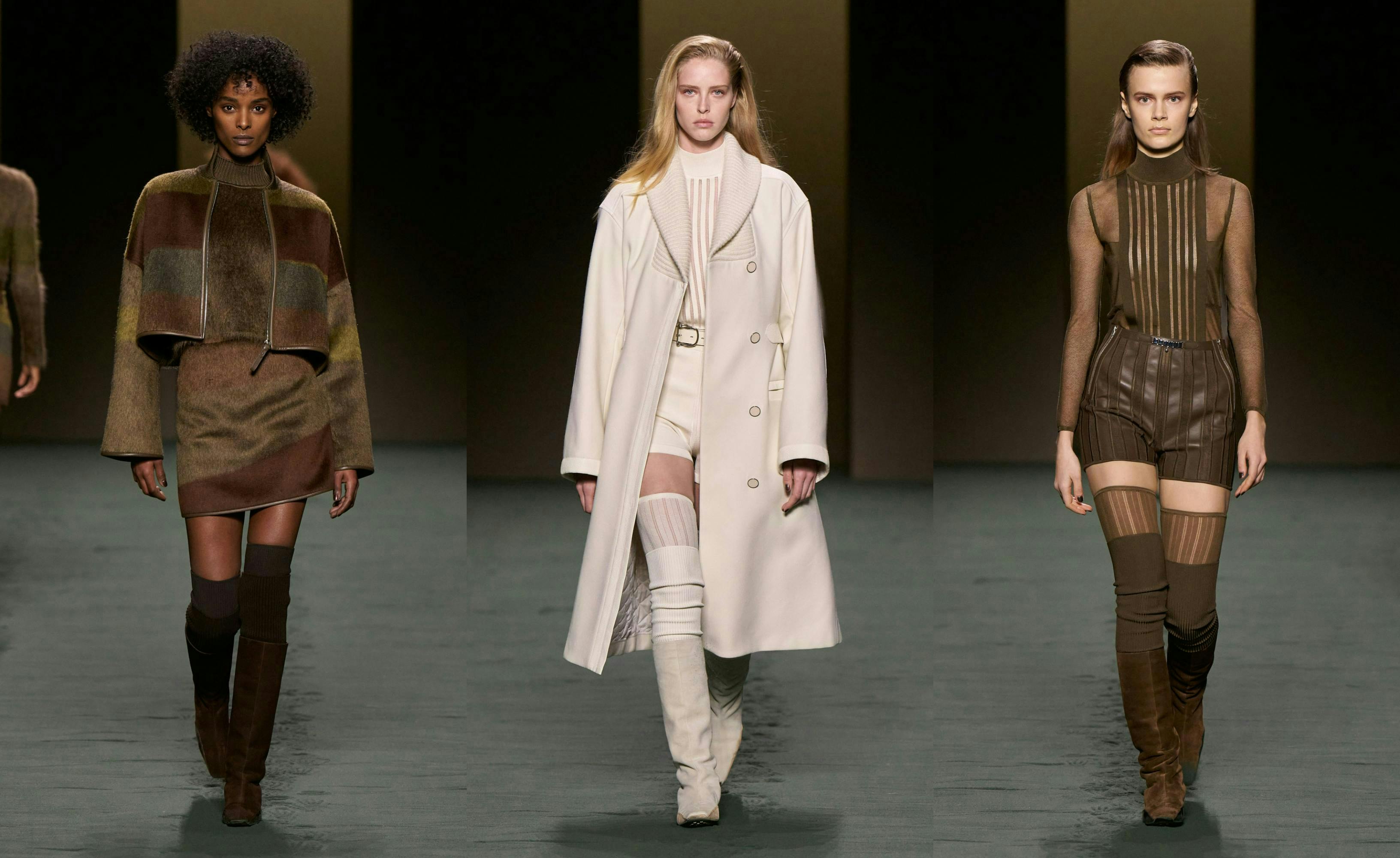 coat clothing apparel sleeve person human runway overcoat female fashion