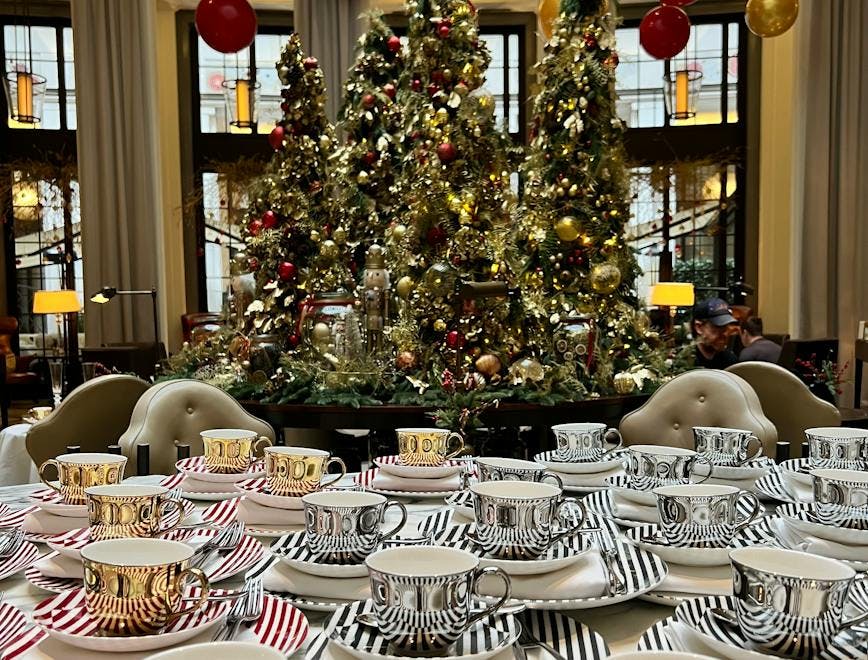 cup dining room table dining table christmas decorations festival christmas person christmas tree fork