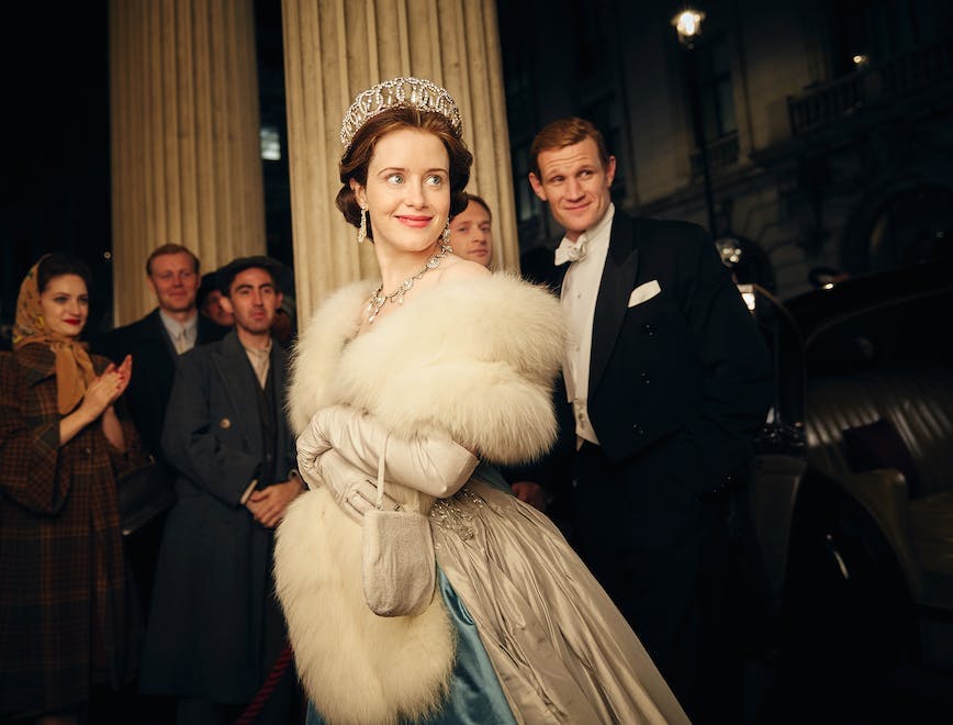 Claire Foy et Matt Smith dans le rôle de la reine Elizabeth II et du prince Philip dans la première saison de "The Crown" © Netflix