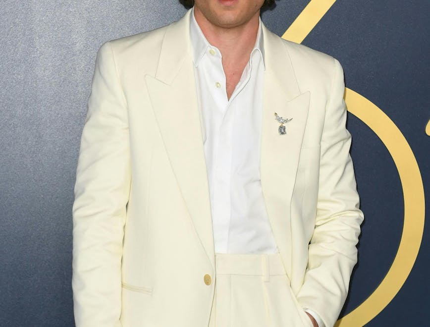 blazer coat jacket formal wear suit blonde person adult male man